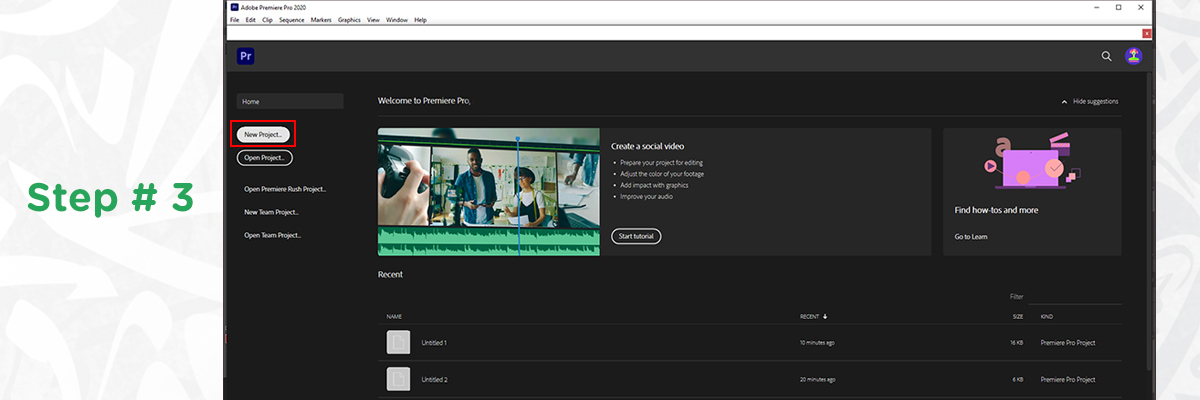 Step 3 (5 Aug) Urdu fonts Adobe Premiere Pro step 1